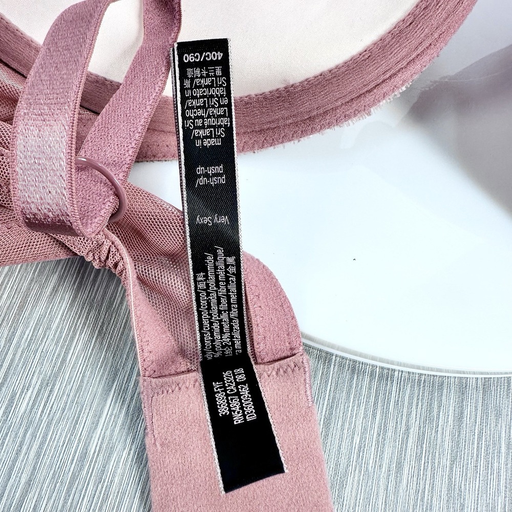 Victorias Secret Very Sexy Push Up Pink Shimmer Bra 40C Romantic Everyday Classi - Picture 10 of 11
